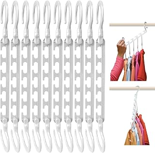 Wonder Hanger Max in White, Pack of 10 - 3 x The Wardrobe Storage Space, No Wrinkles