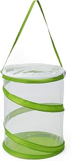 RESTCLOUD Pop-up Insect and Butterfly Habitat Cage Terrarium Clear Mesh Enclosure, See Through Easier 9" x 11" Tall