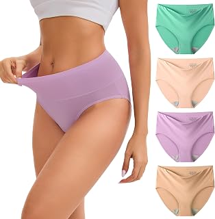 INNERSY Women's Modal Underwear Silky High Waist Briefs 4-Pack