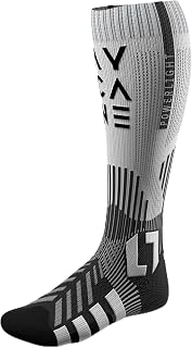 AYCANE Powerlight Black Hockey Skate Socks with Seamless Toe, Lace Bite Protection, Moisture-Wicking and Quick-Drying