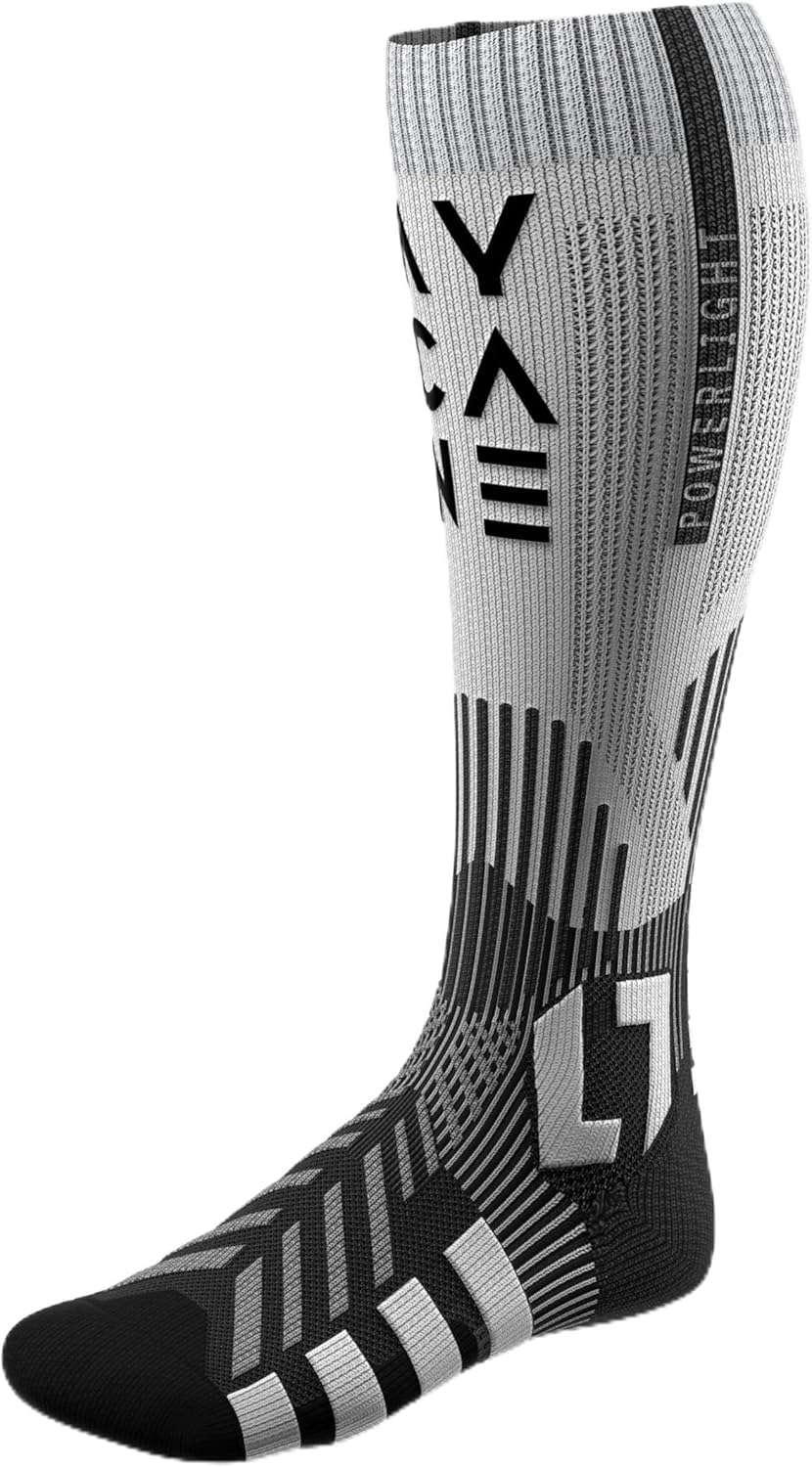AYCANE Powerlight Black Hockey Skate Socks with Seamless Toe, Lace Bite Protecti