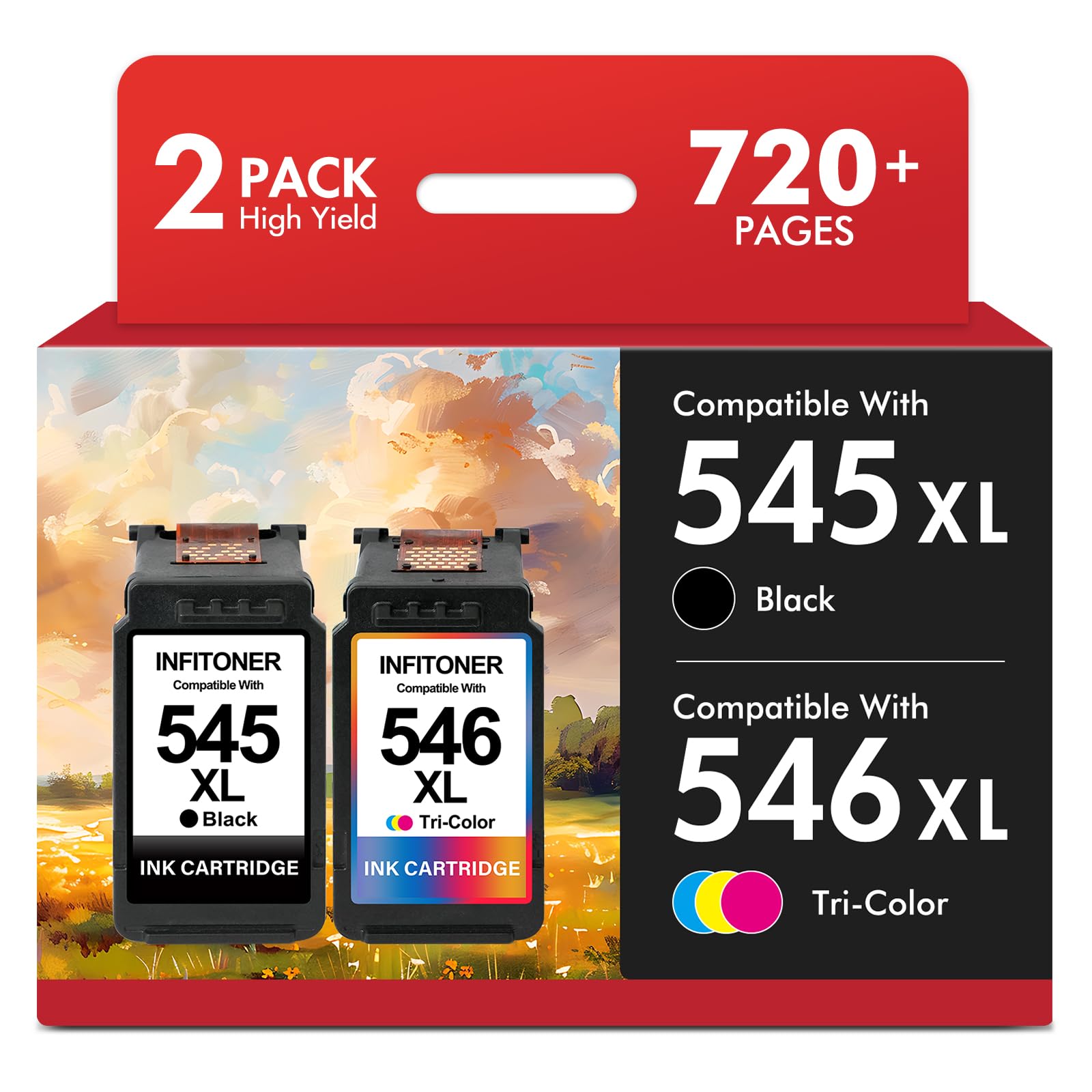 Ink Cartridge 545 and 546 TS3350 for Canon 545-546 545XL 546XL | Compatible for 