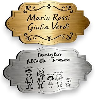 Lo realizzo® Personalised Entrance Sign - Personalised Sign for Holiday Home, Outdoor House Number, External Post Box, Intercom, Mailbox, Gate (License Plate)