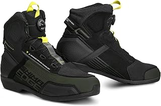 SHIMA EDGE VENTED Motorcycle Boots Men Leather Ventilated Shoes ATOP Summer Shoes Motorcycle Low Adventure Side Zip Protection Ankle Motorcycle Trail (Males, Ventilated, Khaki, 41)