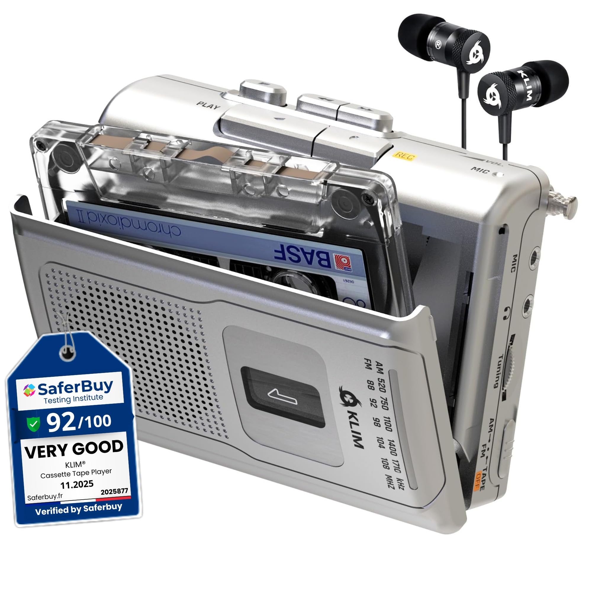 K8 Cassette Player, Portable Recorder with AM FM Radio and Built-in Speaker | In