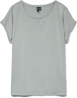 VERO MODA Vmlava Glitter SS Top Stripe Ga Jrs Noos para Mujer