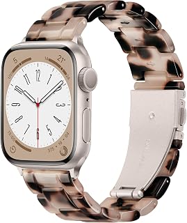 Compatible with Apple Watch Series 8 Bands 41mm 40mm 38mm or Ultra 49mm 45mm 44mm 42mm, Adjustable Replacement Strap with Starlight Stainless Steel Buckle for Apple