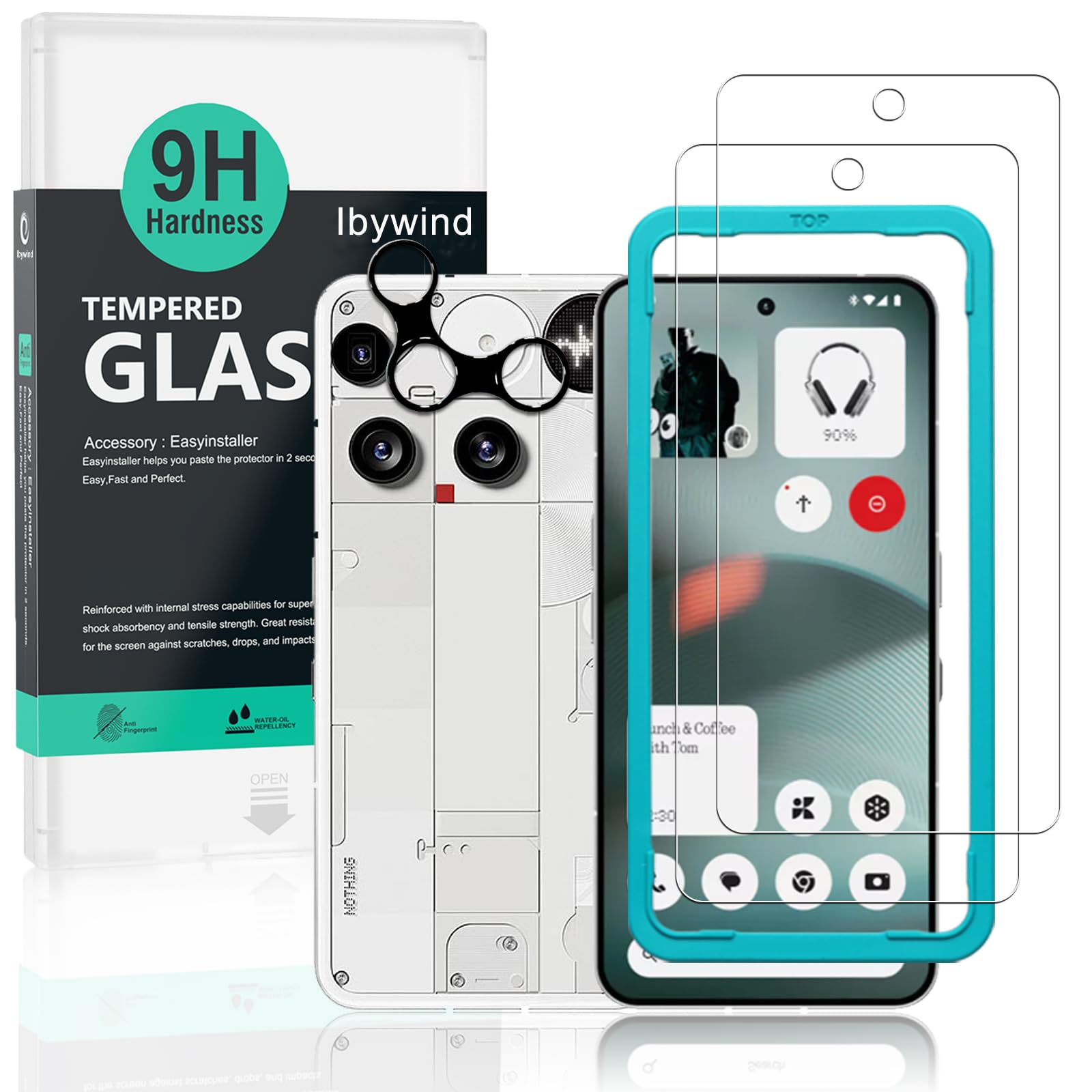 Ibywind Screen Protector for Nothing Phone (3) 5G, 2 Pieces 9H Hardness Tempered