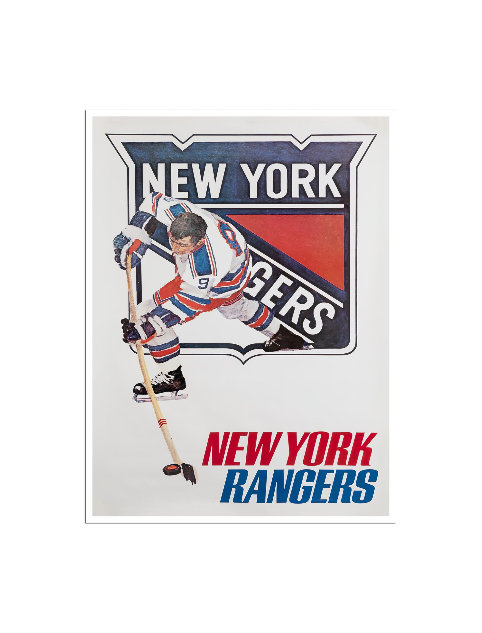 Rangers Poster New York Art Vintage 1970s Style Hockey Print Fan Gift SMALL to E