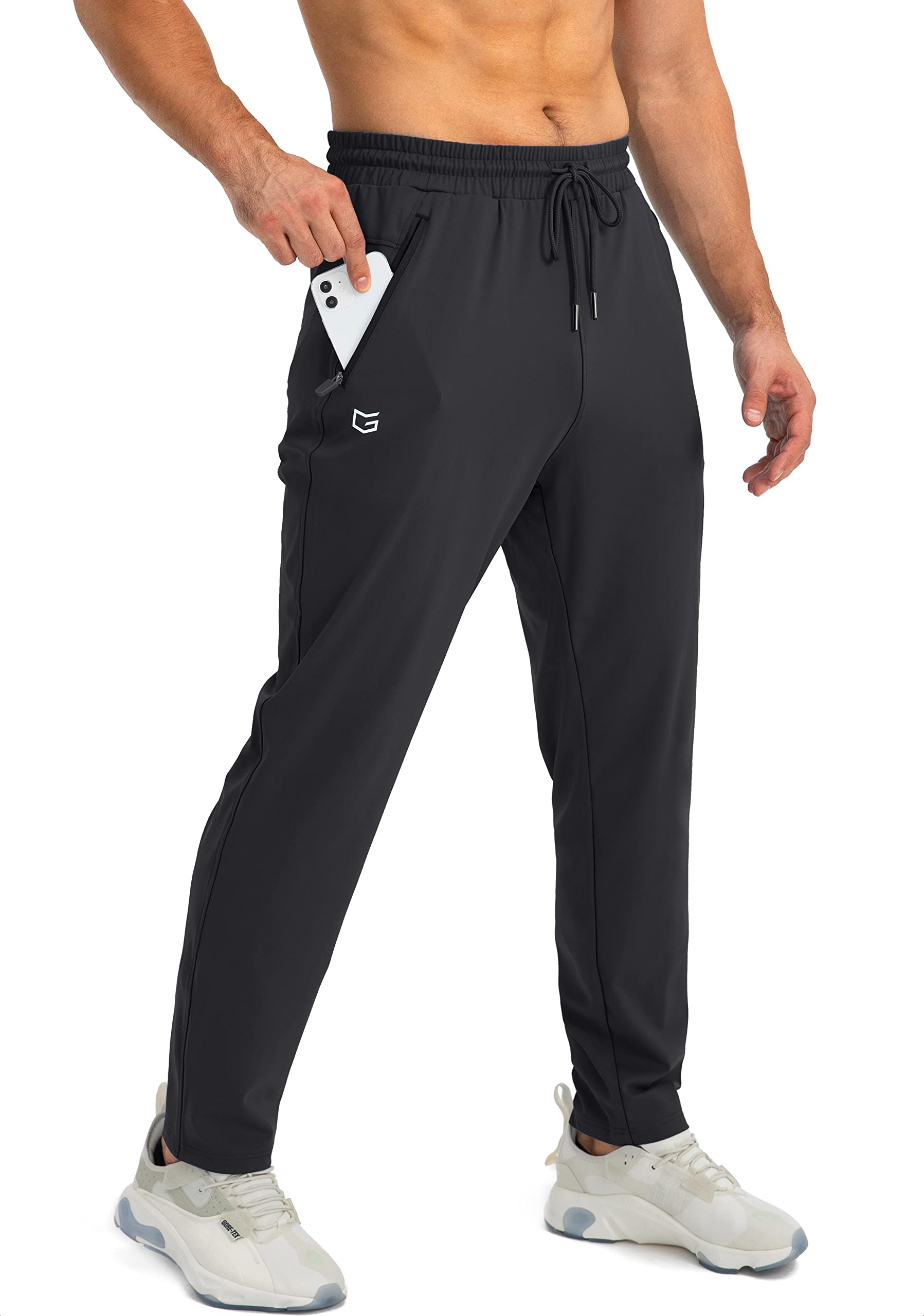 G Gradual Men's Sweatpants with 3 Zipper Pockets Tapered Joggers for Men | 4-Way