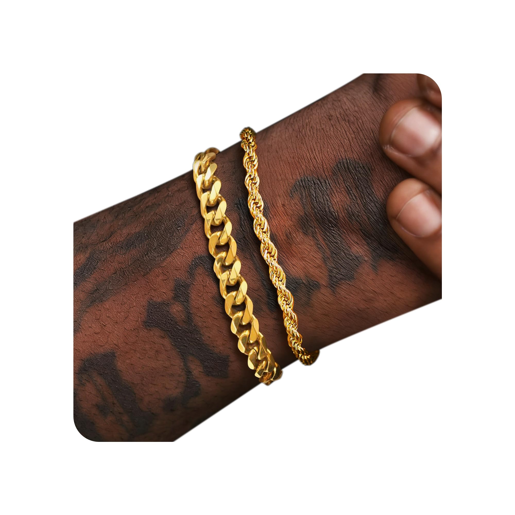 PEALICIOUS Mens Bracelet for Men, Waterproof Bracelet for Men Jewelry | 2 PCS Si