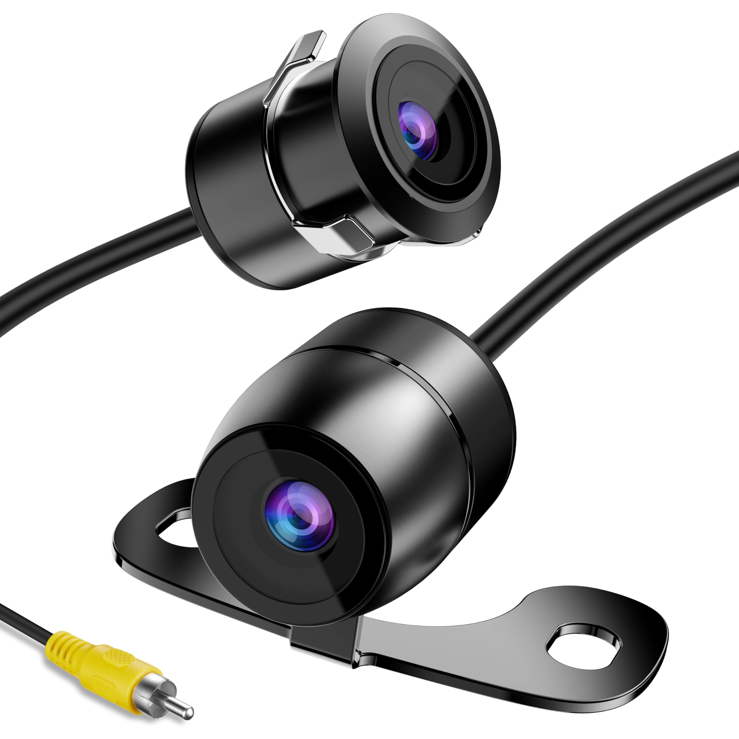 Backup Camera Flush Mount, Metal Housing 170°Wide View Angle Rear/Side/Front Vie