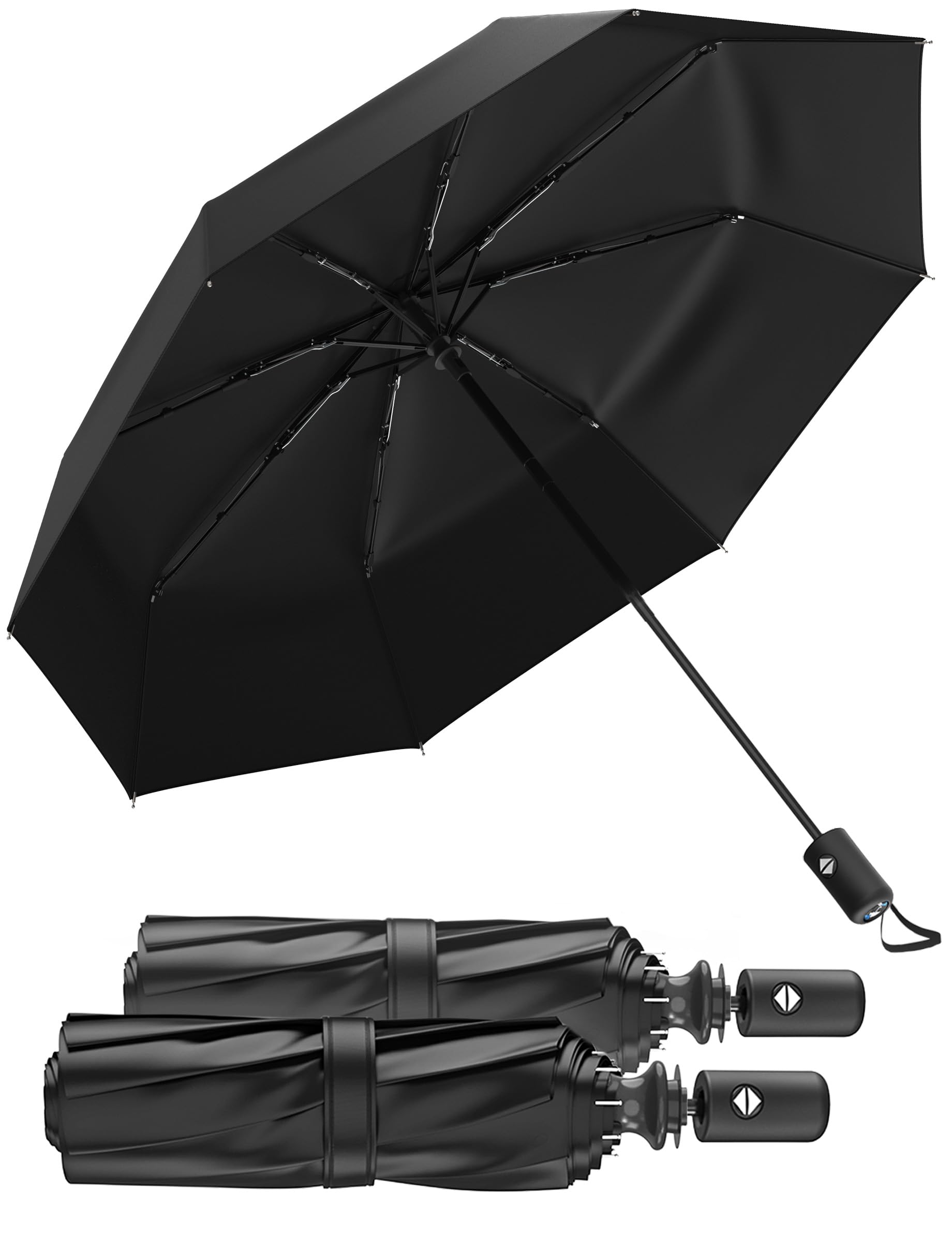 Rain-Mate Windproof Compact Umbrellas for Rain - Strong Reinforced Fiberglass Ri