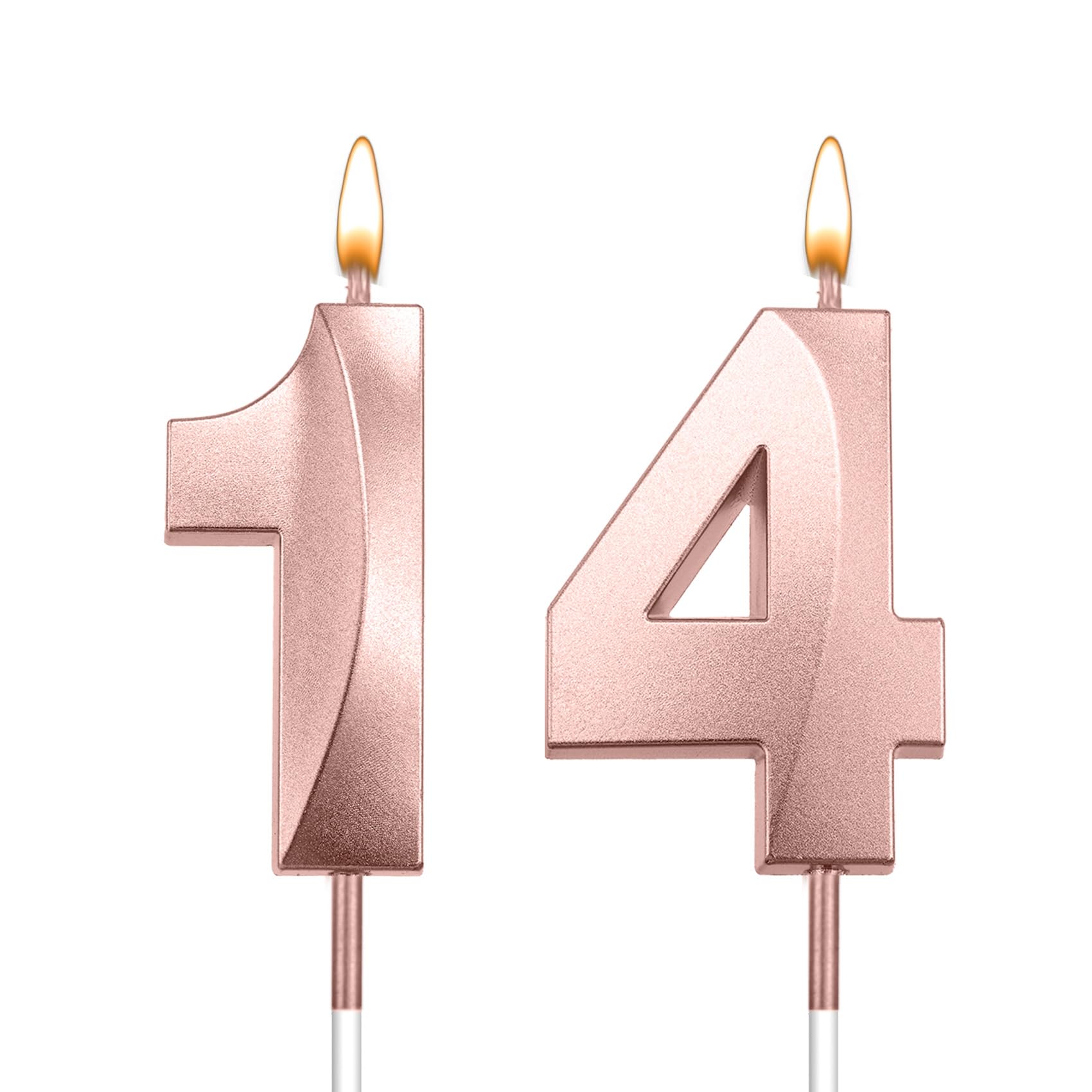 14 Candles for Birthday Cakes Rose Gold Happy 14th Birthday Decorations for Boys