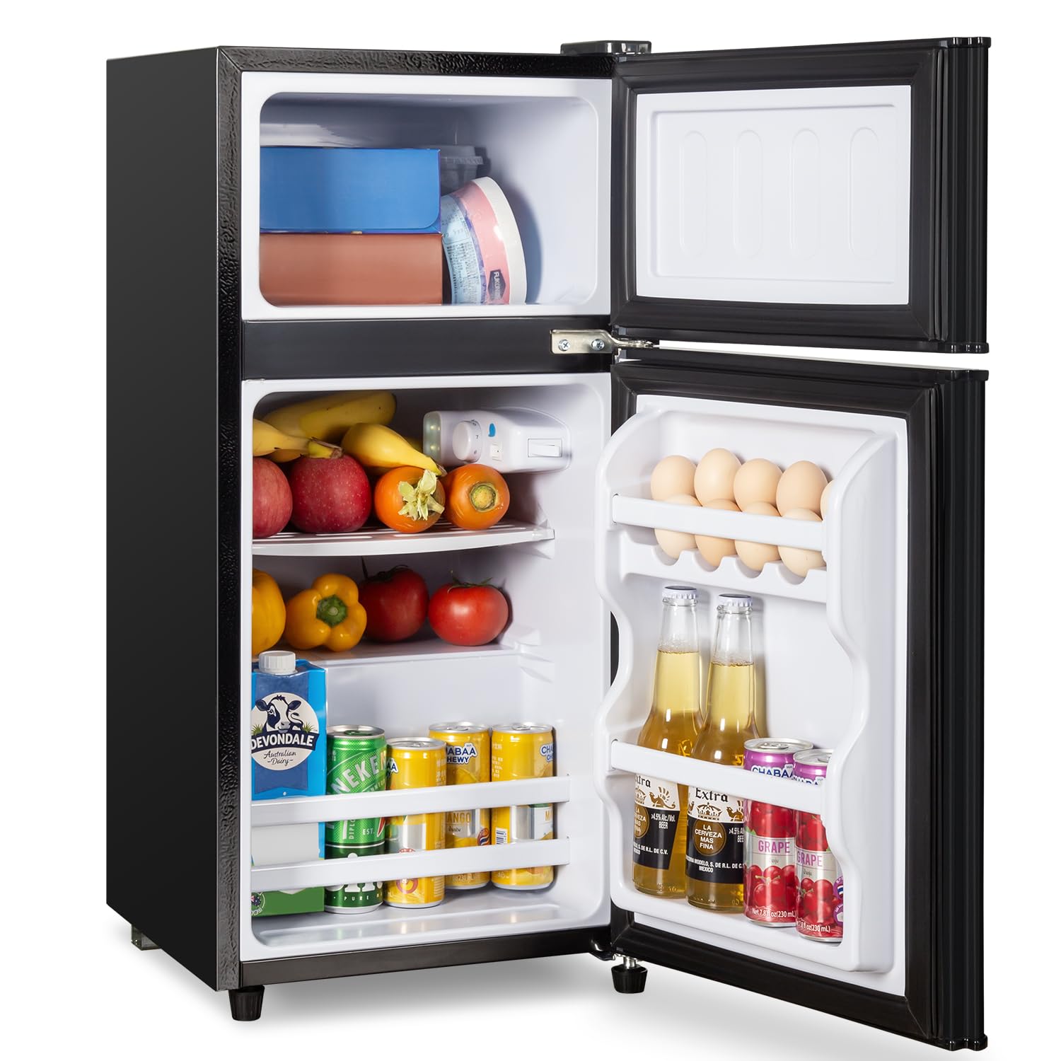 3.2 Cu.Ft Mini Fridge with Freezer, 7-Level Cooling Small Refrigerator | Energy 