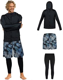 Men's Rash Guard Swimsuit, Long Sleeve, Hoodie, Leggings, Surf Pants, Fitness, UV Protection, UPF 50+, Sweat Absorbent, Quick Drying, For Swimming, Amphibious, Large Size