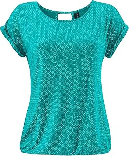 TrendiMax Women's T-Shirt, Short Sleeve Summer Shirt with All-Over Minimal Print, Casual Top, Blouse Tops
