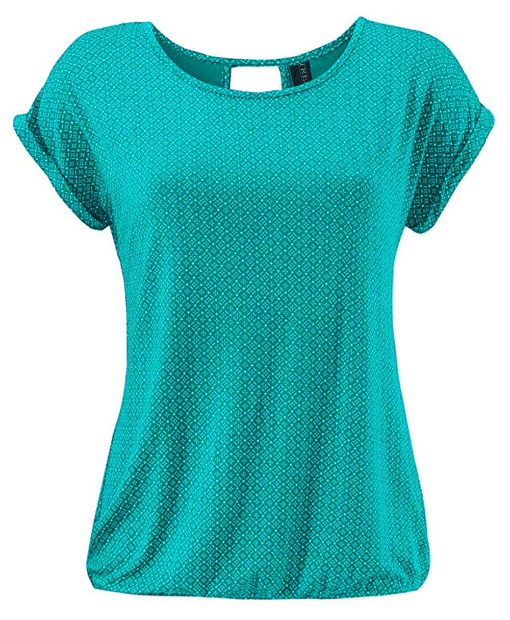 TrendiMax Women's T-Shirt, Short Sleeve Summer Shirt with All-Over Minimal Print