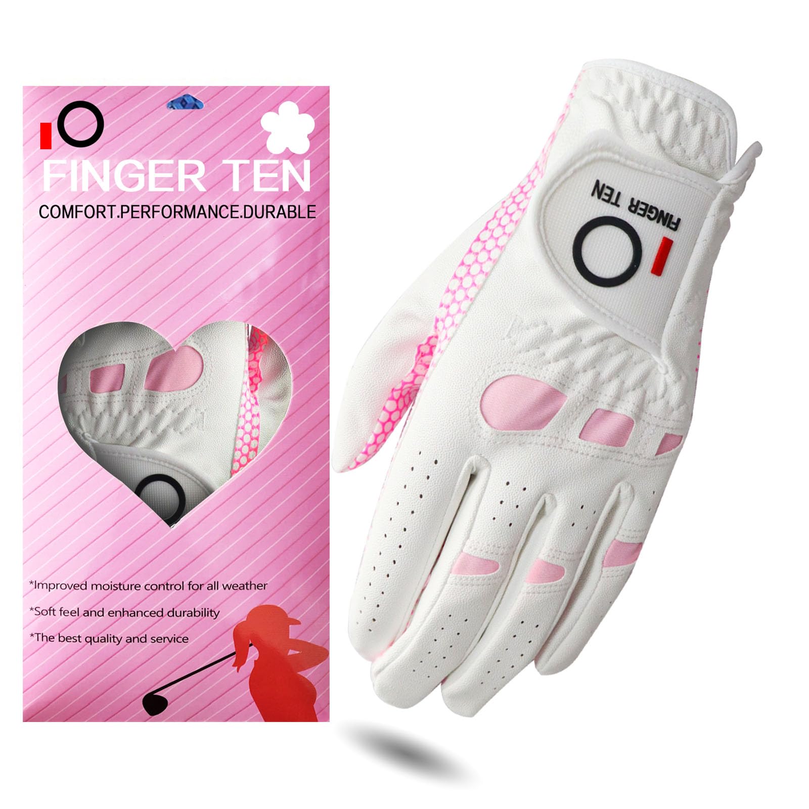 FINGER TEN Golf Gloves Women Extra Grip