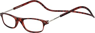 TBOC Reading Glasses [+2.00 Diopters] Brown Frame Tortoise Adjustable Folding Lightweight Magnetic Closure Close Computer Woman Man Arm Hanging Neck