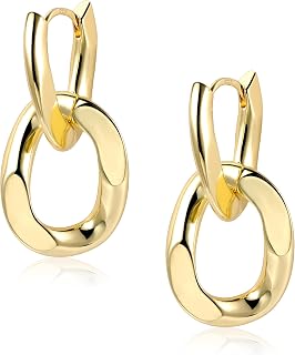 ALEXCRAFT Earrings Silver 925 Hanging Square Hoop Earrings with Pendant for Women Gift for Women Girlfriend Mum Girls
