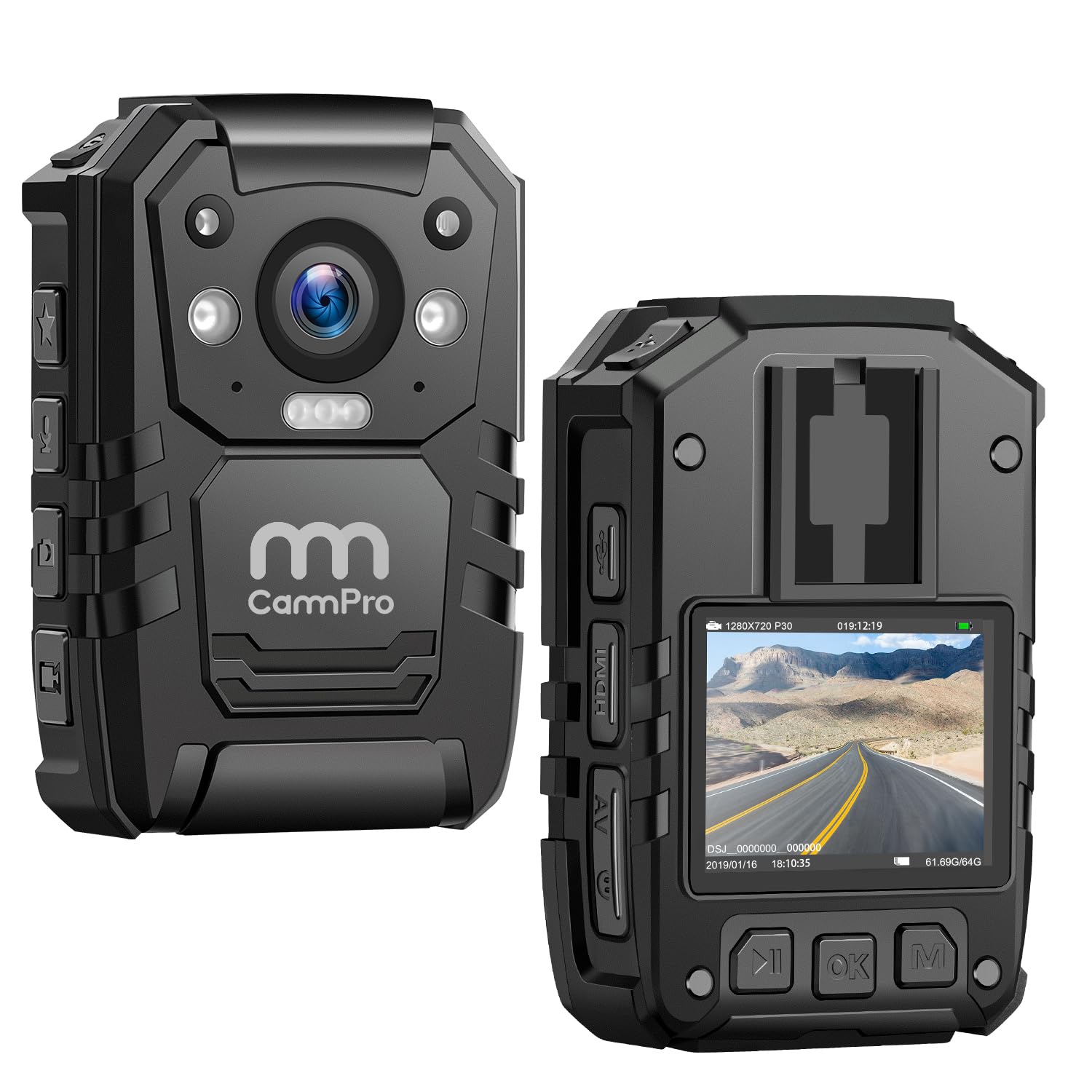 CammPro I826 1296P HD Police Body Camera,128G Memory,Waterproof Body Worn Camera