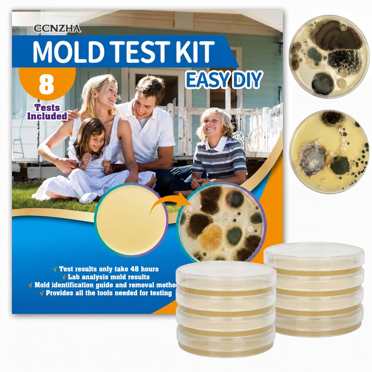 Mold Test Kit for Home -DIY Mold Testing Kit with 8 Individual Tests-Black Mold 