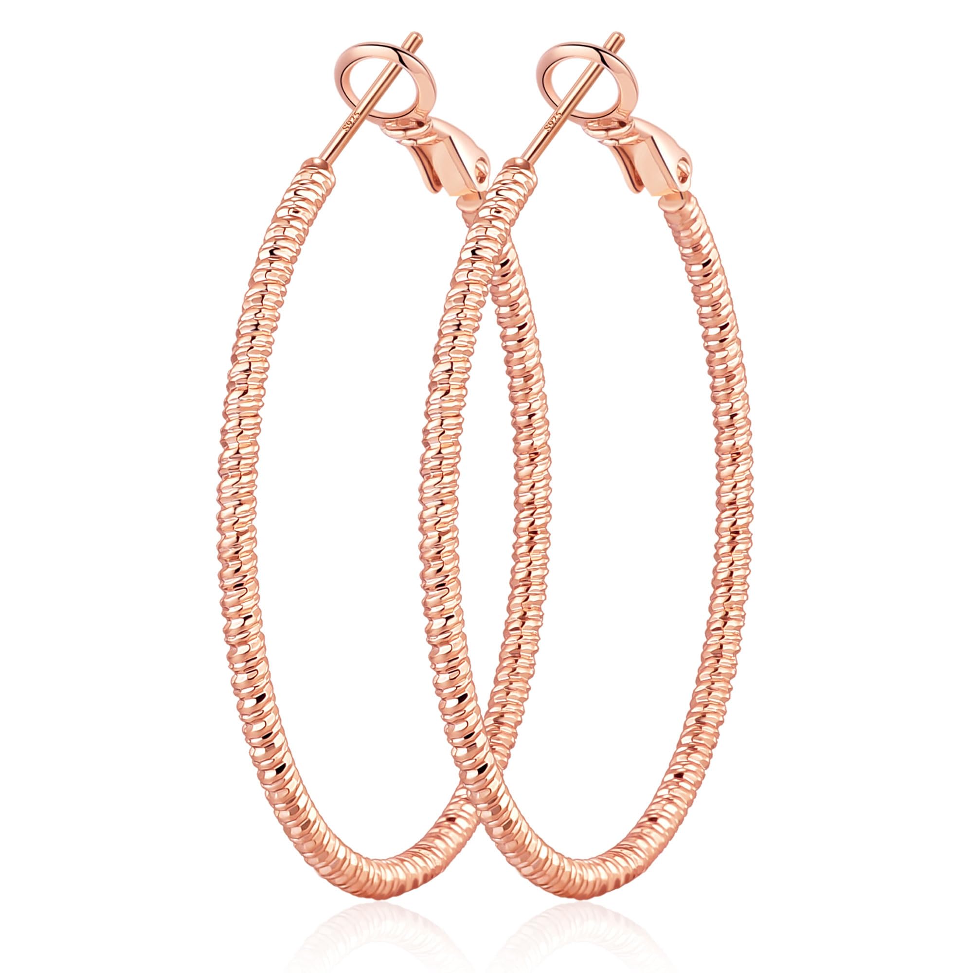 OOOPEL 2mm Silver Hoops Earrings for Women, Thin 925 Sterling Silver Hoop Earrin