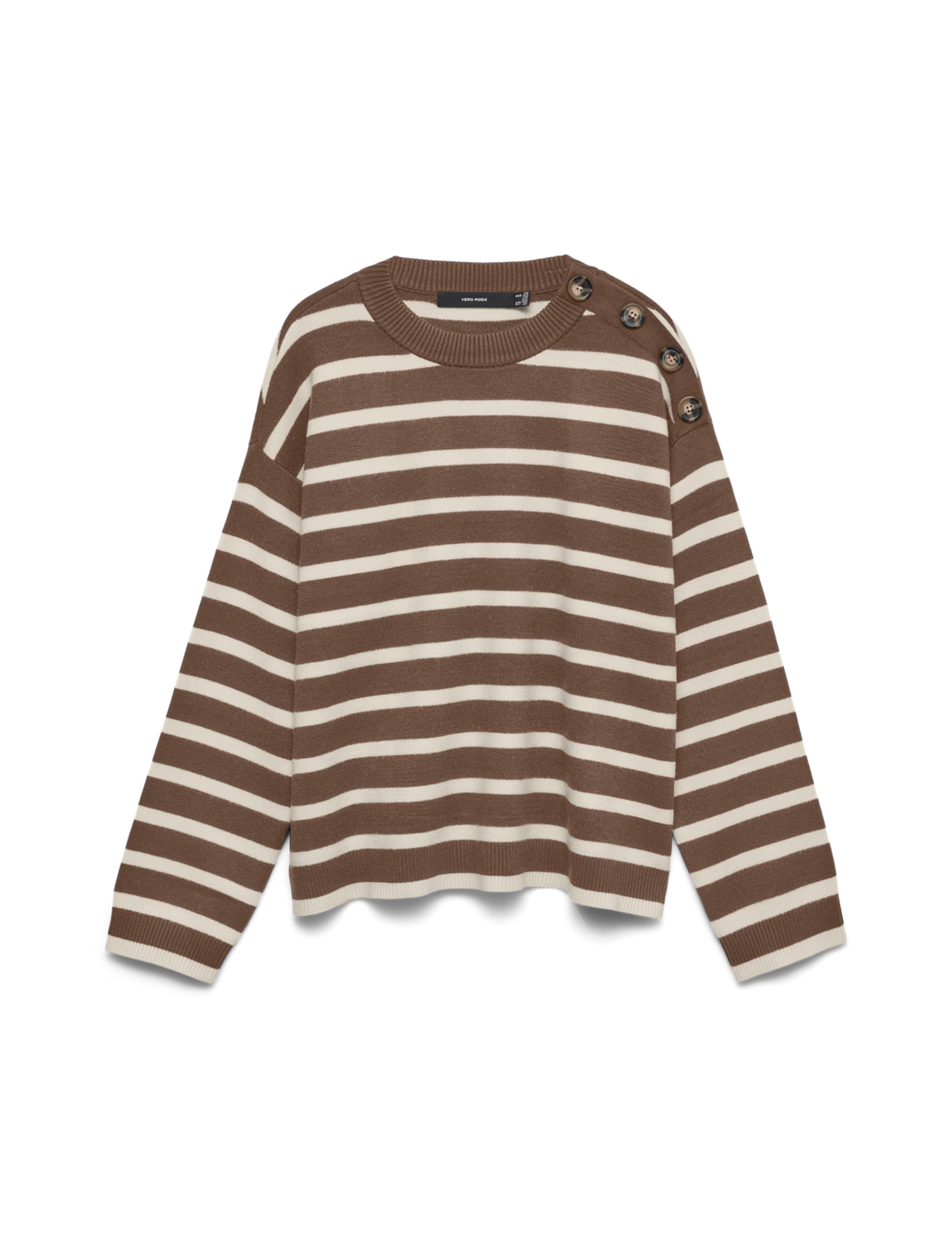 Vero Moda Vmsaba LS O-Neck Button Jersey Ga Noos Suéter Mujer (Pack de 1)