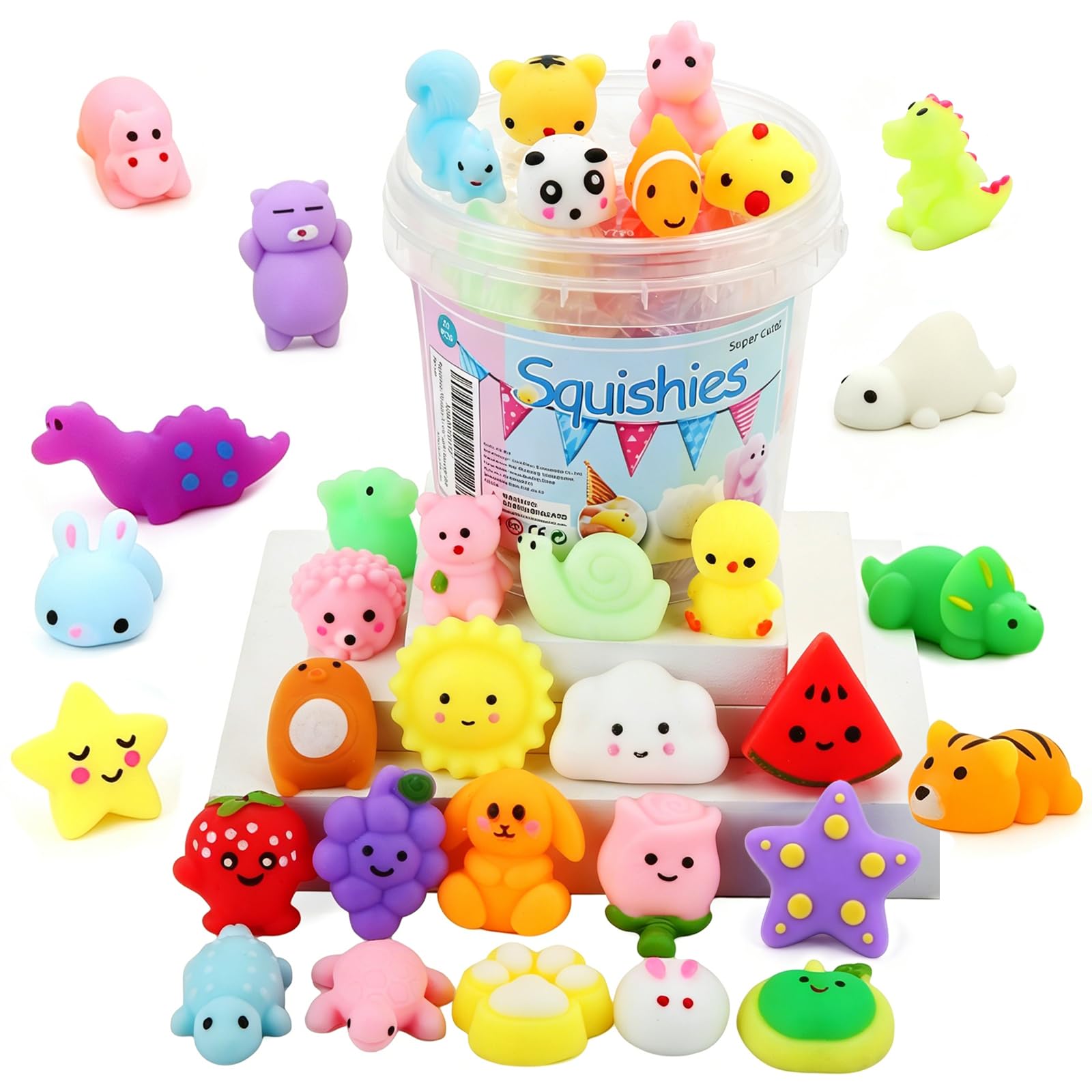 KINGYAO Squishies Squishy Toy 24pcs Party Favors for Kids Mochi Squishy Toy moji