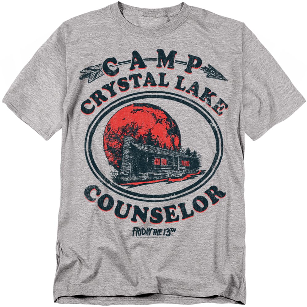 Popfunk Friday The 13th Game Camp Crystal Lake Counselor T Shirt Athletic Heathe