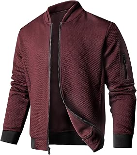 SAVKOOV Mens Loose Fit Lightweight Jacket Casual Stylish bomber Jacket