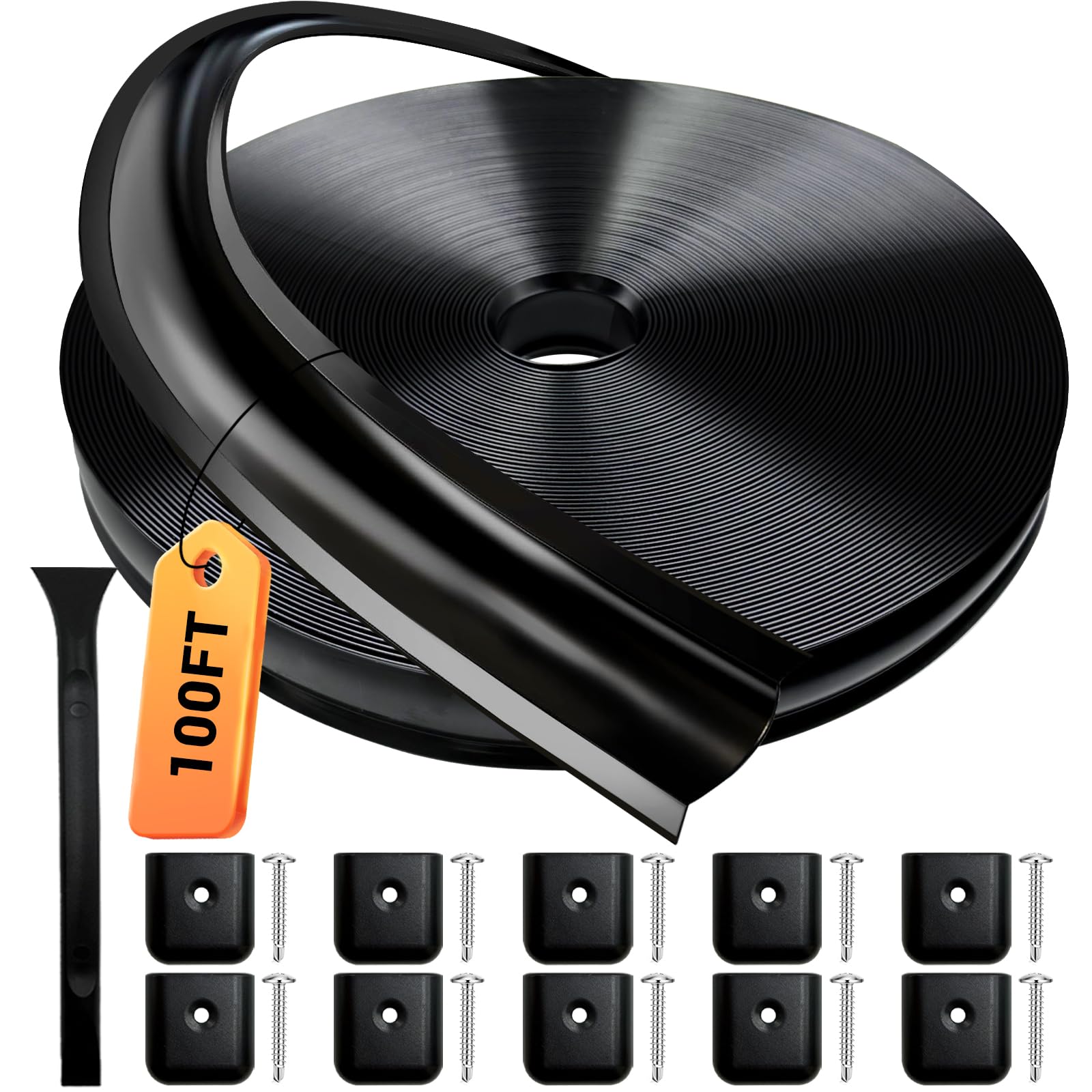 1" RV Trim Molding Insert, 100 Ft Exterior Weather Stripping with End Caps 