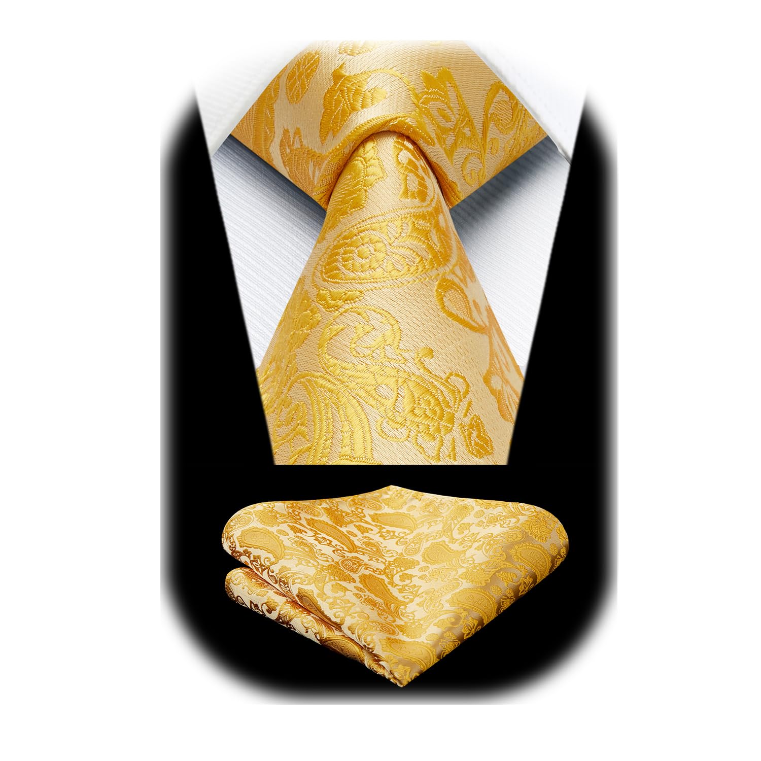 HISDERN Cravate Homme Paisley Cravates en Soie pour Hommes Mariage Cravatte et P