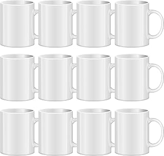 TANGLONG Sublimation Blanks Coffee Mugs，Tazas Para Sublimar,11 oz Set of 12 | Bulk White Ceramic Mugs – Dishwasher & Microwave Safe, Blank Mugs for DIY Projects and Custom Gifts