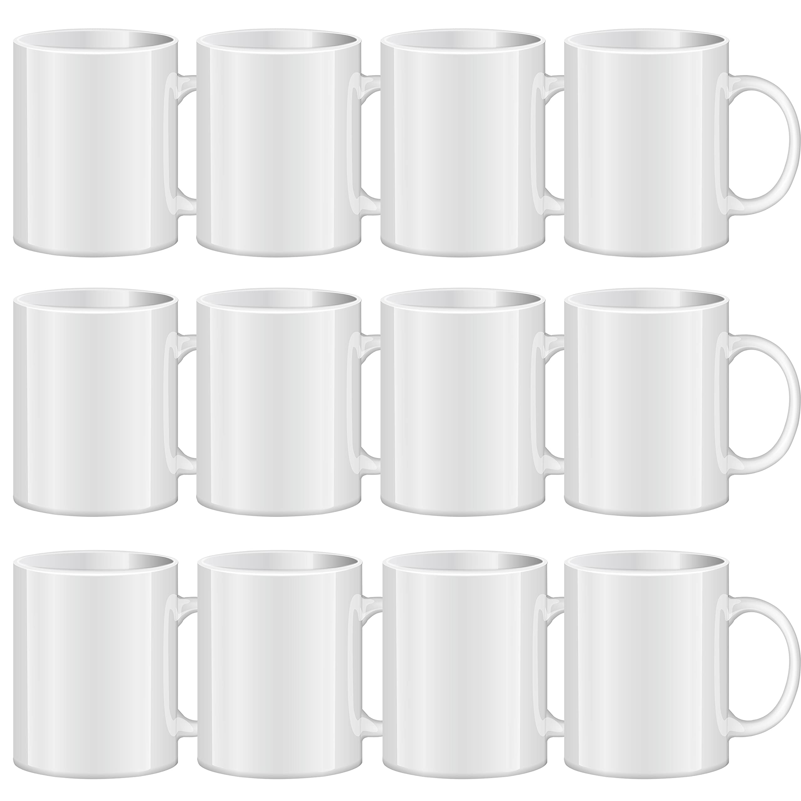 TANGLONG Sublimation Blanks Coffee Mugs，Tazas Para Sublimar,11 oz Set of 12 | Bu