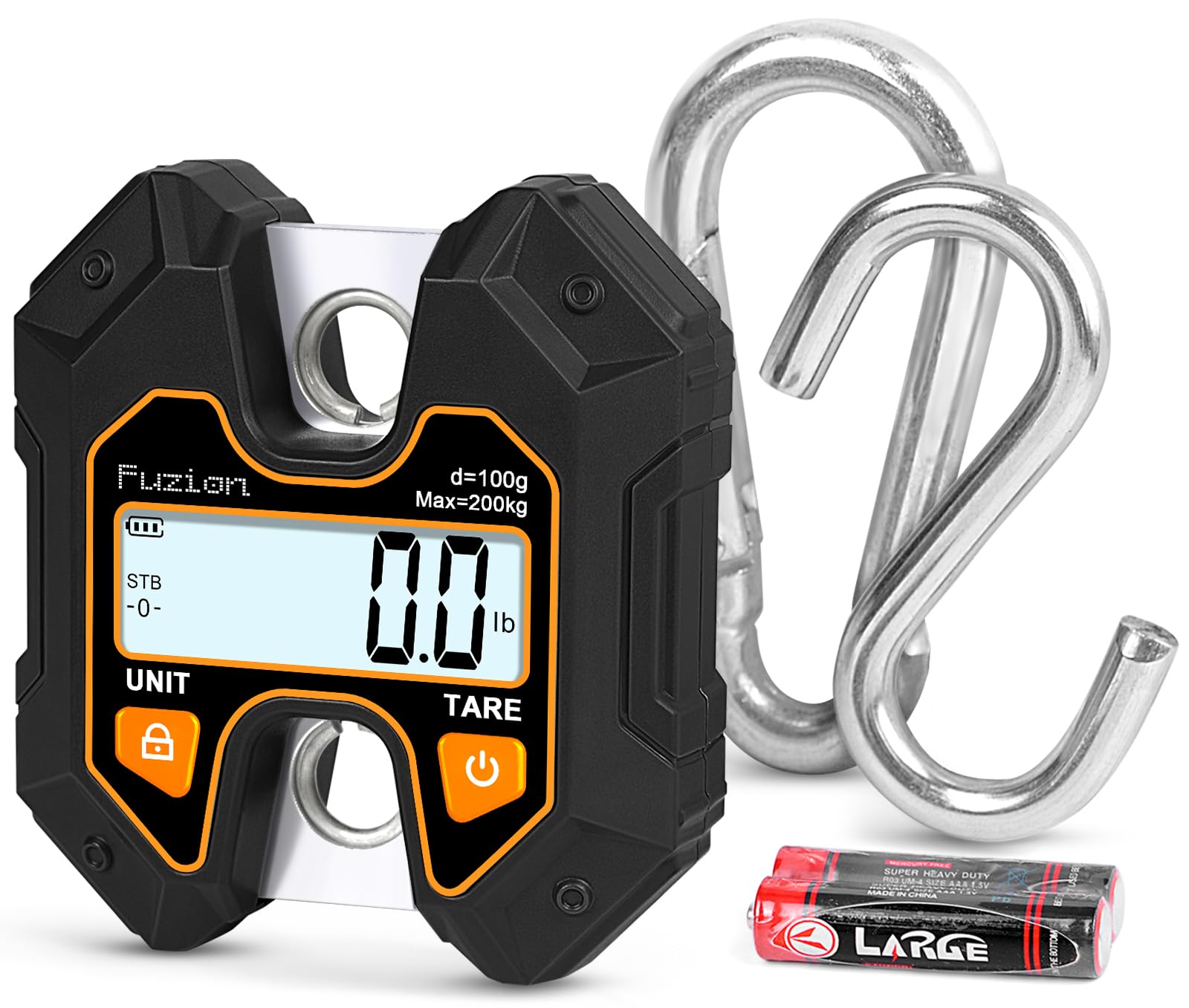 Fuzion Hanging Scale 440lb/200kg, Mini Crane Scale, Snap-Fit Lifting Ring | Tool