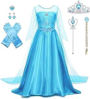 AHLPO Princess Dress for Girls Luxury Princess Dress Up Halloween Cosplay Princess Costume Fancy Dress Birthday Outfit