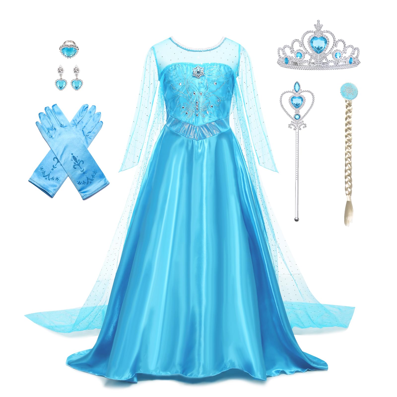 AHLPO Princess Dress for Girls Luxury Princess Dress Up Halloween Cosplay Prince