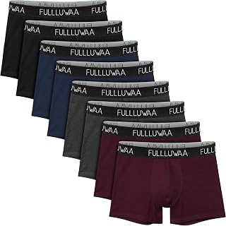Fullluwaa Men's Boxer Shorts Cotton, Pack of 8, Comfortable Stretch