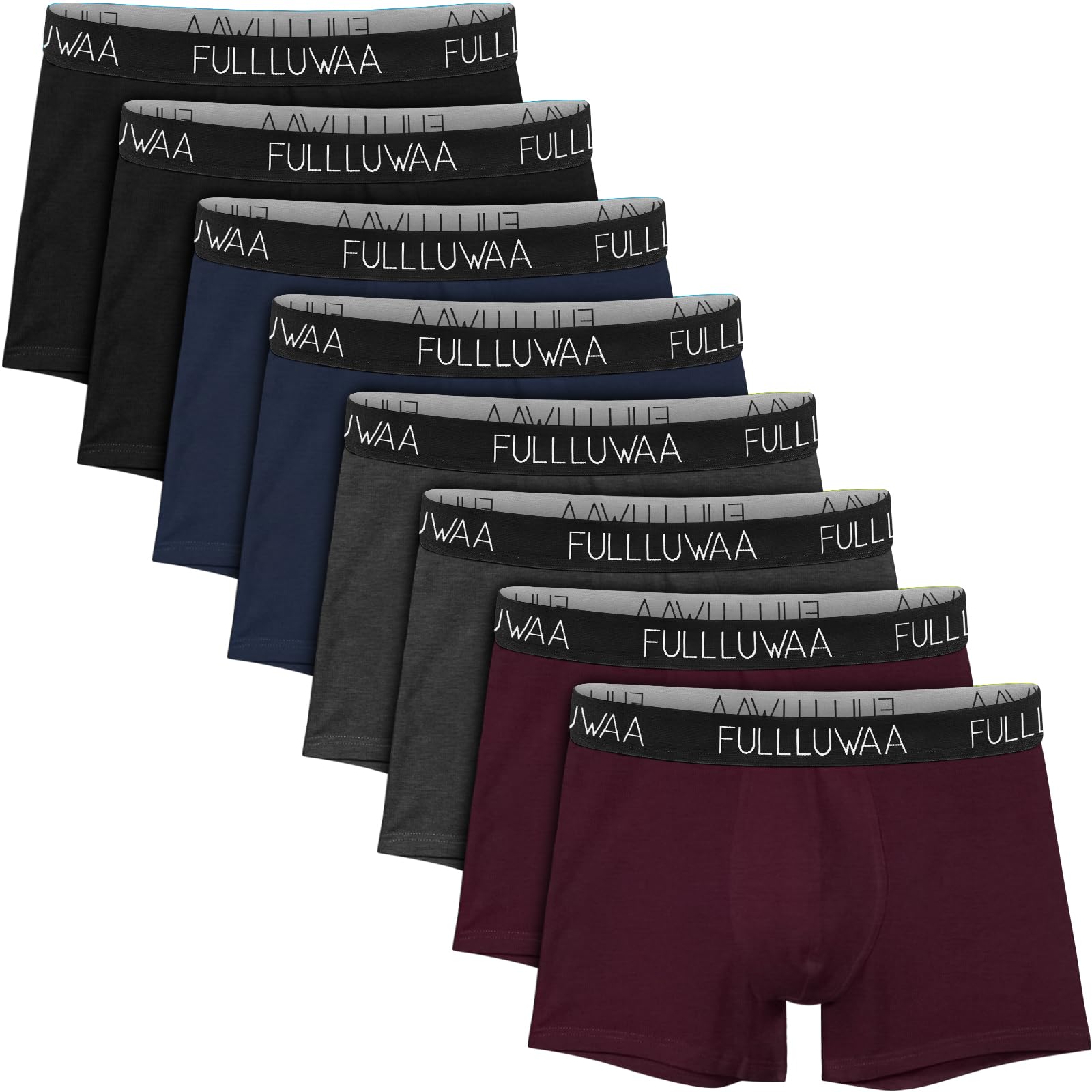 Fullluwaa Men's Boxer Shorts Cotton, Pack of 8, Comfortable Stretch