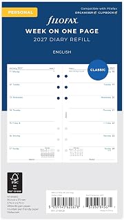 Filofax Personal Week per page English 2027 diary 27-68426