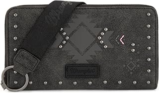 Wrangler Wristlet Wallets for Women Western Aztec Long Wallet with Zipper Pocket & Card Slots