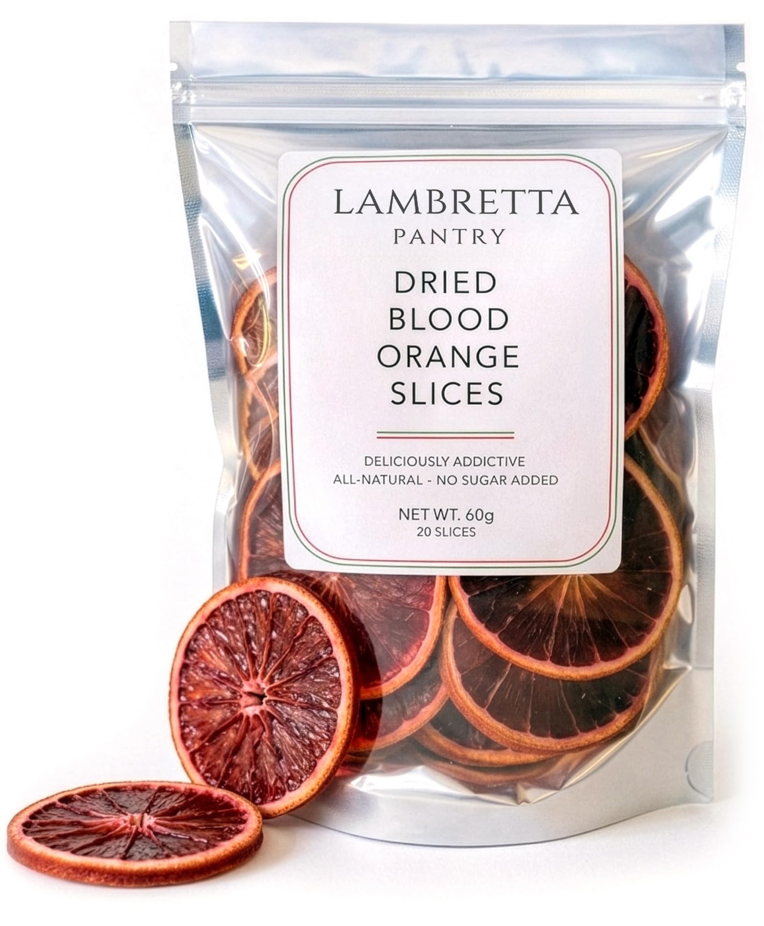 Lambretta Pantry Dried Blood Orange Slices for Cocktails & Teas 60g | All-Natura