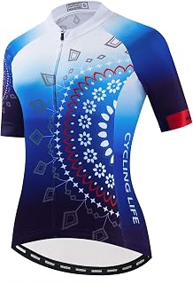 Women's Cycling Jersey Short Sleeve Bike Shirt Top Lady Biking Clothing