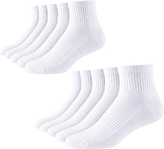 Josnown Mens Cushioned Athletic Quarter Ankle Socks 5/10 Pairs Cotton