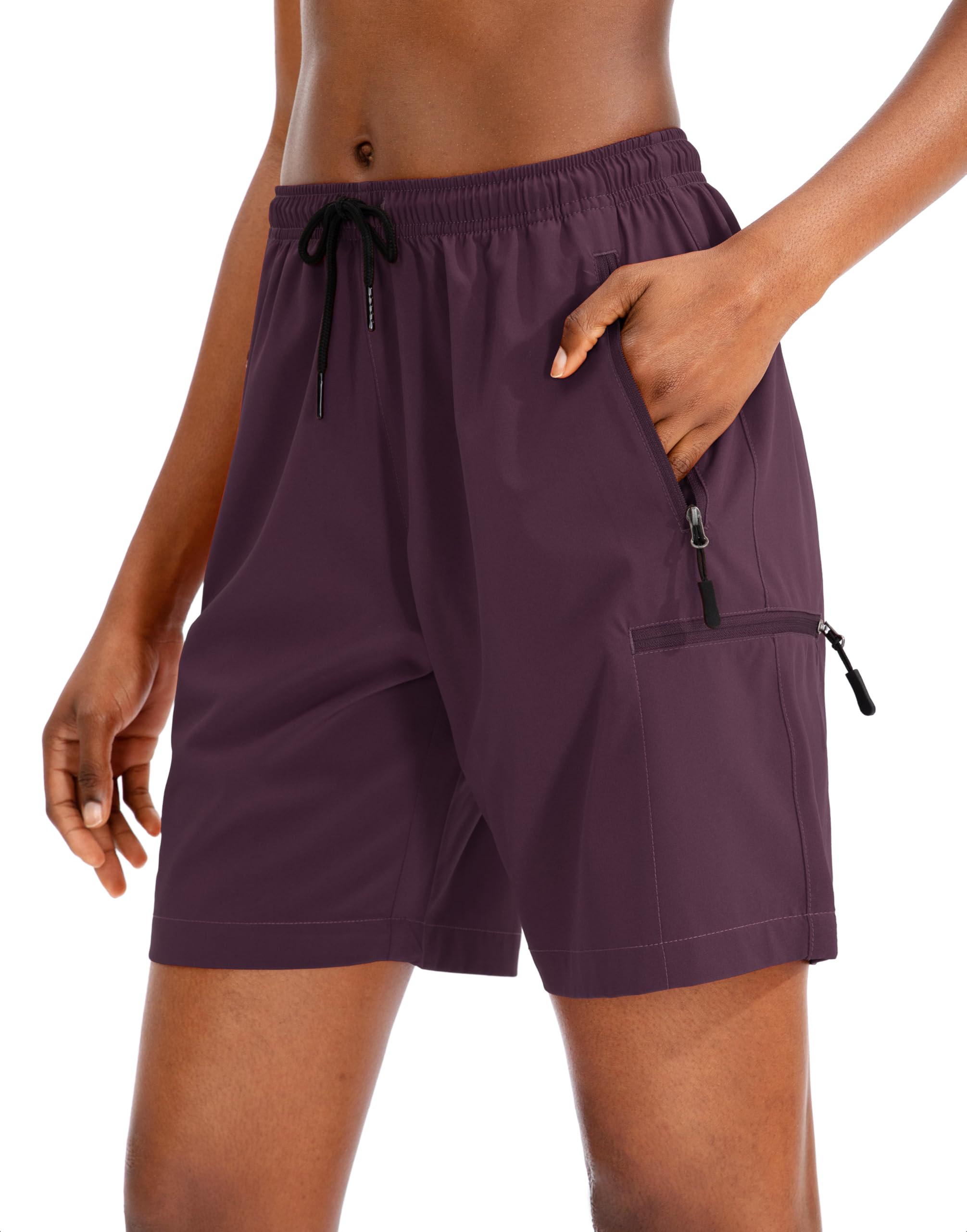SANTINY Women's Quick Dry Lightweight Summer Travel Athletic Golf Cargo Shorts w