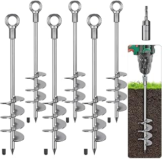BeneLabel Ground Anchor 47cm Swing Earth Stake 6 Trampoline Tent Peg/Silver