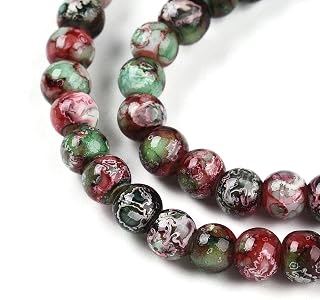 100pcs 4mm Green Round Glass Beads with Crackles Smooth Beads for Earring Necklace Bracelet DIY Jewelry Making