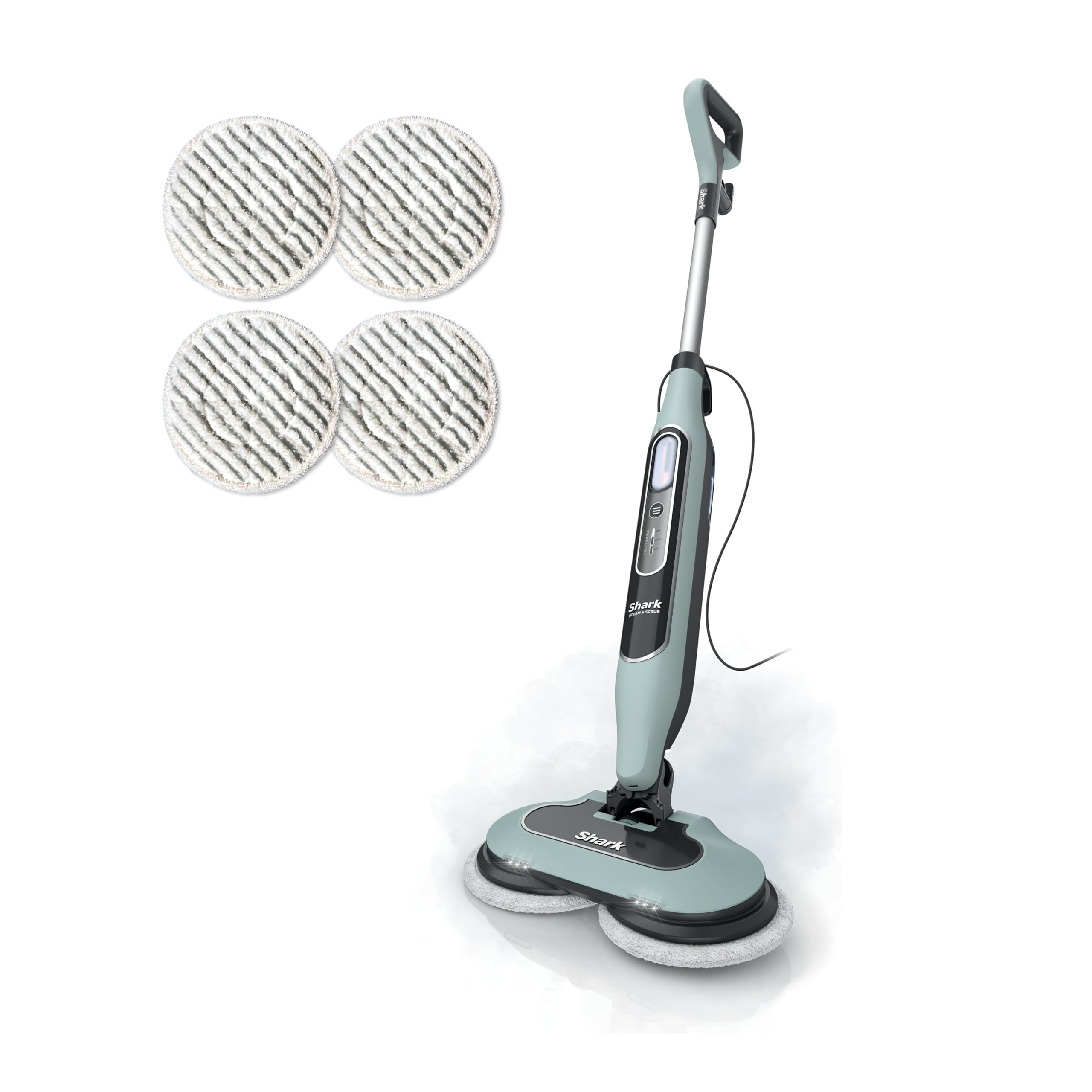 Shark Steam & Scrub Steam Mop, All-in-One Hard Floor Cleaner, Grey, S8001 | LED 
